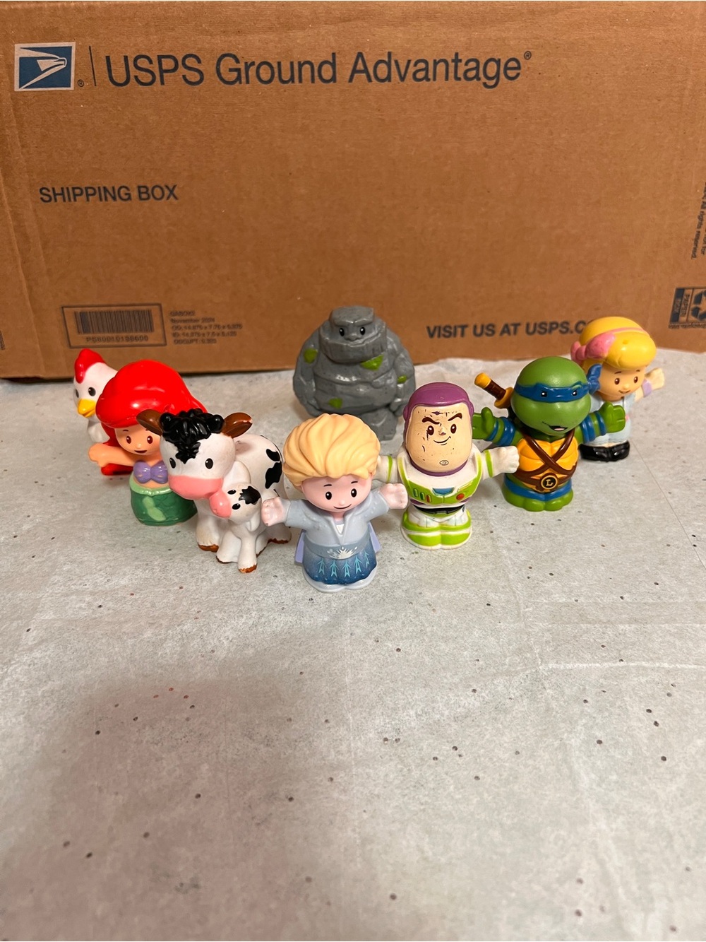 Fisher-Price Little People Figure Set Ariel Buzz Elsa Cinderella Leonardo Cow